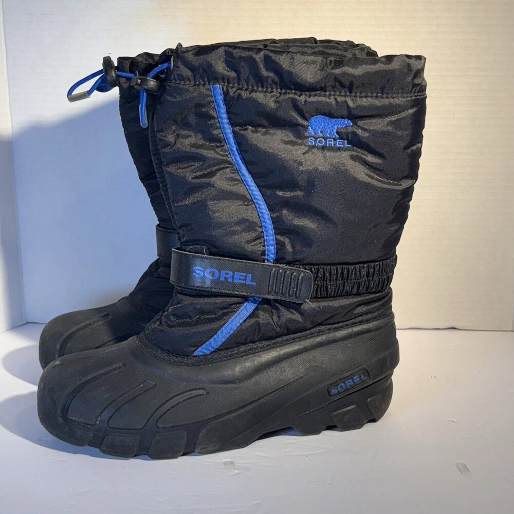 Sorel Men 7 EU 40 Black Blue Snow Winter Boots Insulated Waterproof With Strap